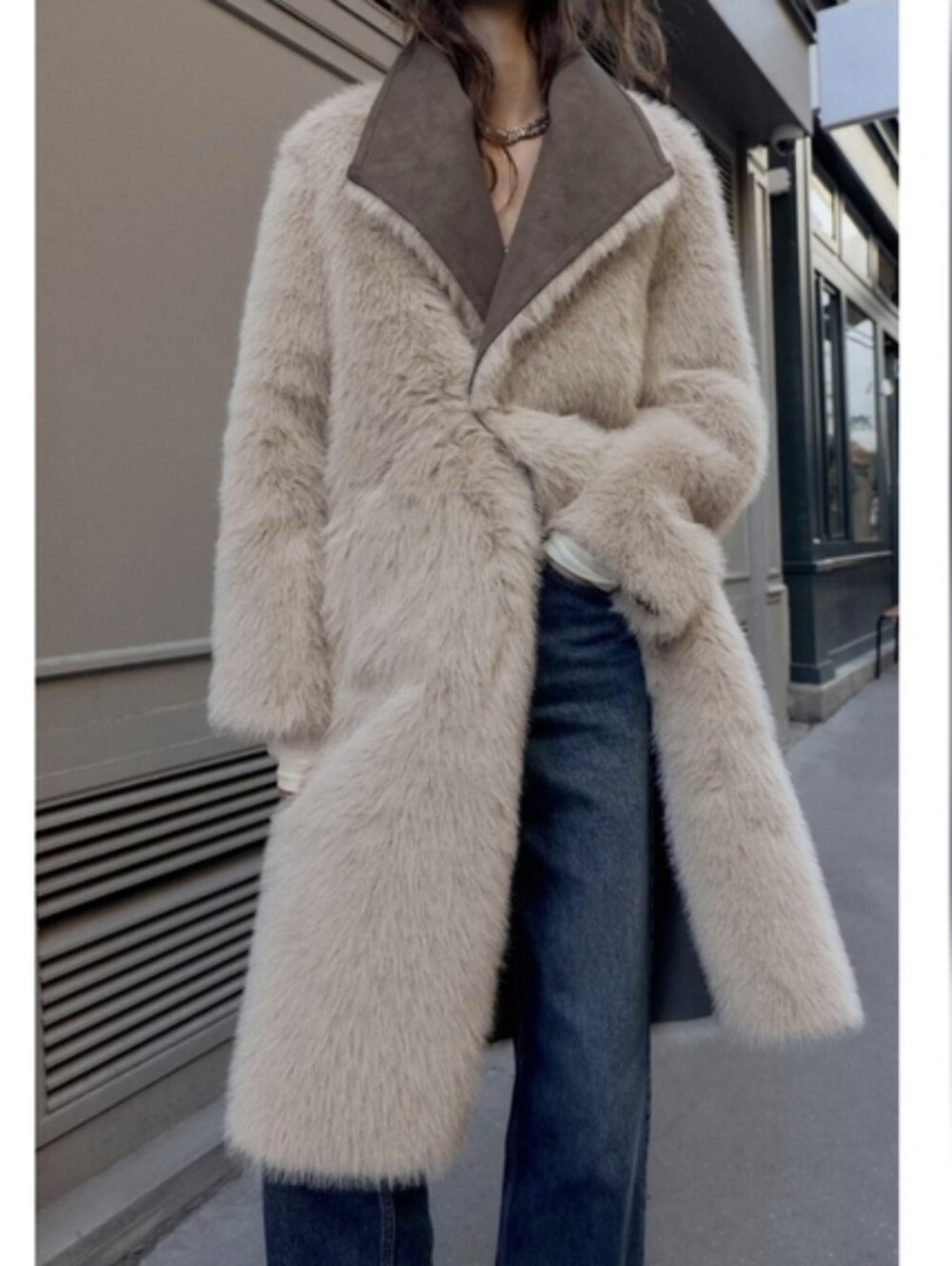 ZARA REVERSIBLE DOUBLE-FACED FAUX FUR COAT